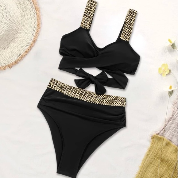 NWOT WOMEN two piece high waisted wrap swimwear Size Small - Picture 2 of 7